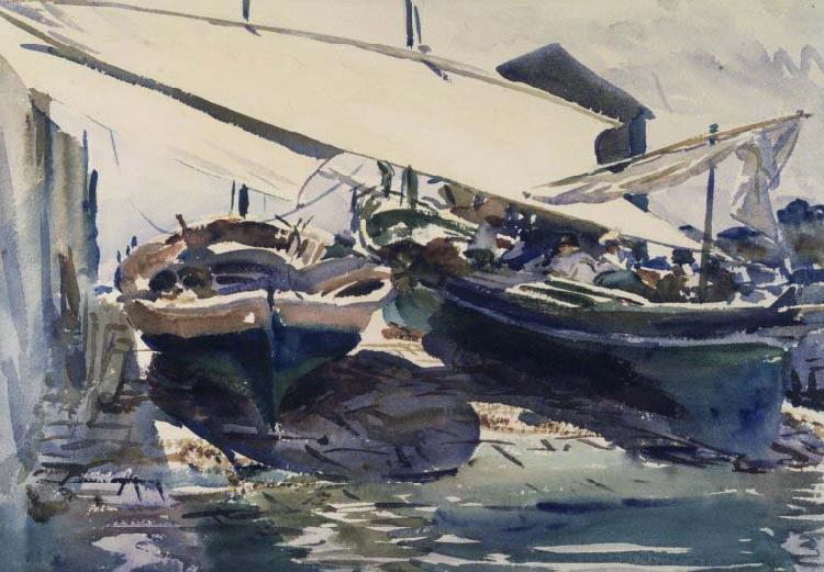 John Singer Sargent Boats Drawn Up Sweden oil painting art